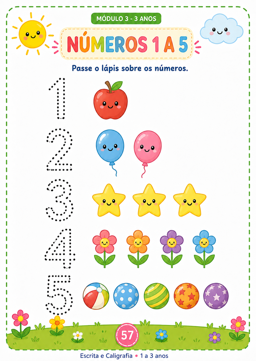 Atividade 3 Anos — Números 1 a 5